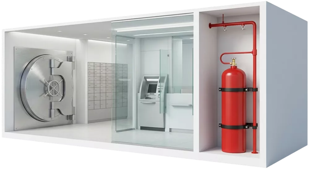 Газовые системы пожаротушения для банков